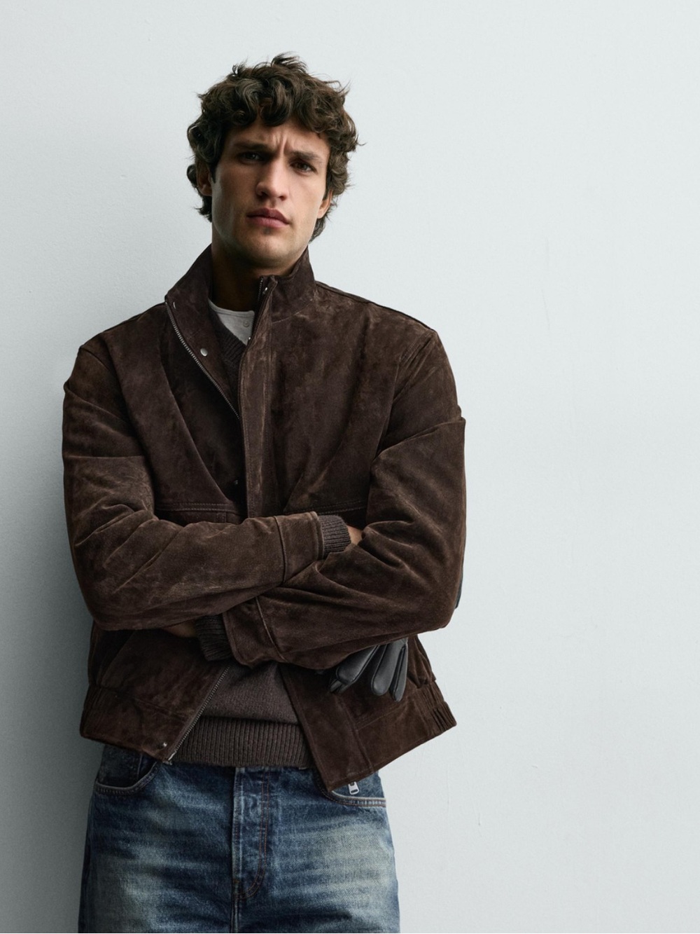 Zara Man NWT LEATHER SPLIT SUEDE JACKET SMALL 8281/309 - Picture 6 of 14